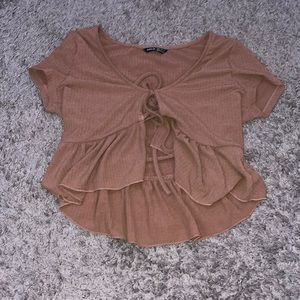 Open front knot shirt from shein